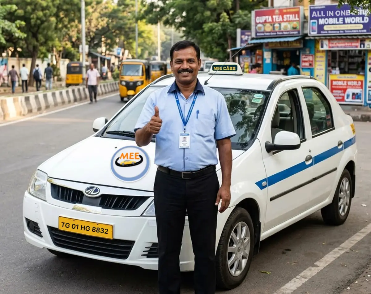 MEE CABS driver partner — professional cab service illustration